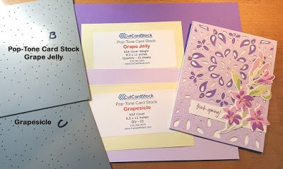 Card stock used for purple card